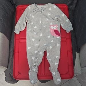 Carter's Gray and White Footie with Polka Dots